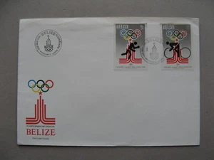 BELIZE, cover FDC 1979, 2x imperforated stamp Olympic Games, boxing cycle-racing - Picture 1 of 1