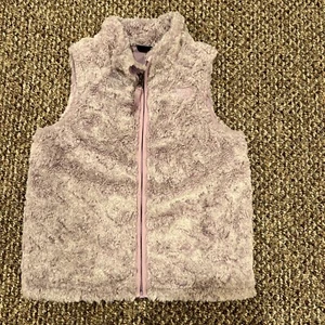 NORTHFACE girl's FAUX fur vest purple size 6 - Picture 1 of 6