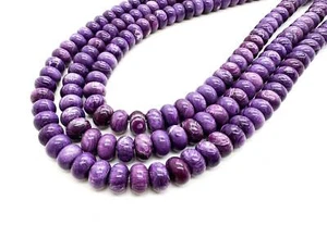 Purple Charoite, Dyed Purple Charoite Polished Rondelle Gemstone Beads - PG66 - Picture 1 of 4