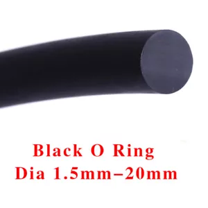 Dia 1.5mm-20mm Solid Nitrile Rubber Cord - Black O Ring Anti Oil Seal Gasket - Picture 1 of 40