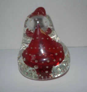 POSSIBLE ART STUDIO GLASS PEAR WITH RED INSIDE PAPERWEIGHT - Picture 1 of 5