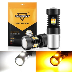 2x AUXBEAM LED Turn Signal Light Bulb White Amber 3156/3157/7440/7443/1156/1157 - Picture 1 of 27