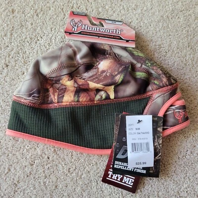 NEW Women's S/M Huntsworth Oak Tree EVO Beanie w/ Pony Tail Hole Hat Cap Pink - Image 1 of 4