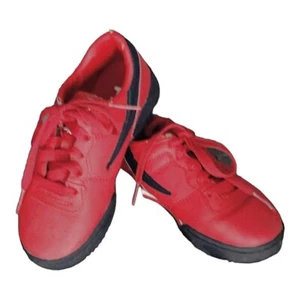 Fila Red Leather Kids Sneakers Shoes Low Top Sz 12 - Picture 1 of 6