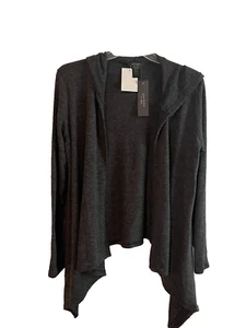 Cardigan Love Ryan donna taglia large grigio manica lunga aperto davanti maglione con cappuccio - Foto 1 di 5