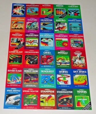 Atari 2600 Activision Games Poster 1984 19" by 13" Details on all 8 Bit