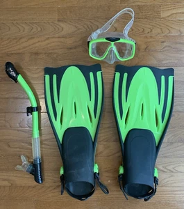 Pulse Erwachsene Schnorchel Reise Paket Set Maske Flossen groß extra US Taucher Schwimmen - Bild 1 von 10