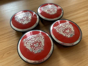 Juego de 4x Tapacubos Centrales PARA Jaguar 59MM Rojo/Cromo Tipo S X-Type XJR - Imagen 1 de 7