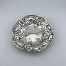 Small Sterling Silver Reed & Barton Antique Floral Scroll Round Candy / Nut Dish