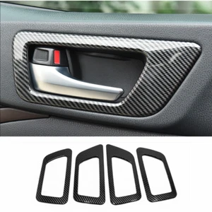 For Toyota Highlander 17-2019 Carbon Fiber Car Door Handle Bowl Cover Trim 4PCS - Picture 1 of 5