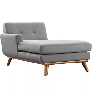 Modway Engage Left-Facing Upholstered Fabric Chaise in Expectation Gray - Picture 1 of 5