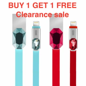 NUEVO Cable de carga de sincronización de datos USB plano Diamond para iPhone 11Pro/11/XS/8/7/6/5 - Imagen 1 de 11