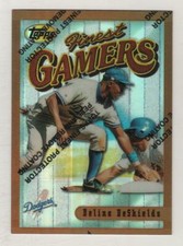 1996 Topps Finest Bronze Refractor #096 Delino DeShields Los Angeles Dodgers #96