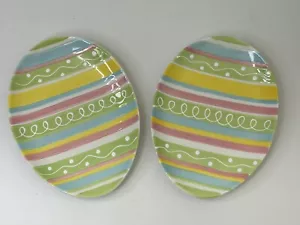 Ostereier Teller Pier 1 Import handbemalt Dolomit 6,5x8,5 cm Menge 2 - Bild 1 von 8