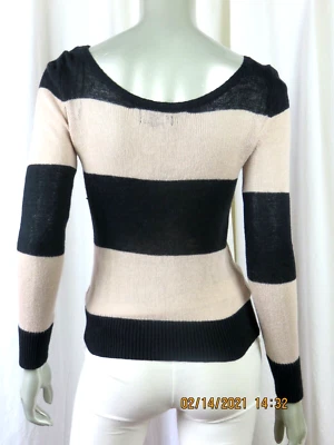 Suéter Pullover GUESS TALLA S Algodón/Nylon/Cabello de Conejo Beige y Negro Rayas Delgado Foto 1 de 4