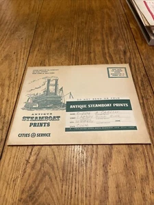 Antiguo barco de vapor impreso ciudades servicio distribuidor conmemorativo vintage años 50 - Imagen 1 de 14