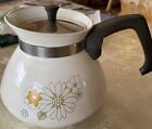 Rare! Vintage Corning Ware 6 Cup Stove Top Coffee Tea Pot Floral Bouquet