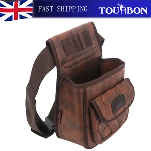 TOURBON Shooting Shotgun PU Leather Shells Pouch Ammo Belt Bag Holds 50+ Bullets - Picture 1 of 24