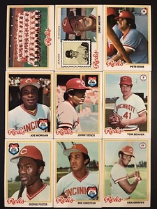 ¡JUEGO DE EQUIPO DE 26 CARTAS CINCINNATI REDS 1978 TOPPS ROSE BENCH MORGAN SEAVER FOSTER! - Imagen 1 de 3