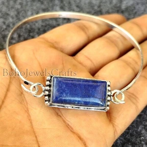Lapis Lazuli Gemstone 925 Solid Silver Handmade Bohemian Bracelet Jewelry B#280 - Picture 1 of 4