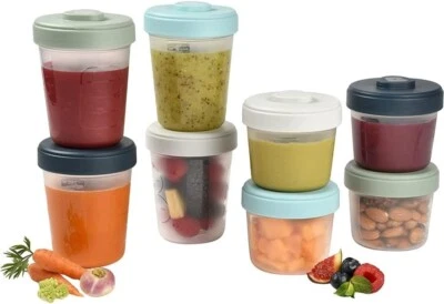 Beaba Eight Pack Baby Food Storage Clip Containers - 4 X 150ml, 4 X 250ml - BNIB - Image 1 of 4