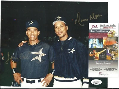 RARE Jose Cruz Jr. & Moises Alou Houston Astros Signed Auto 8x10 Photo JSA COA - Image 1 of 2