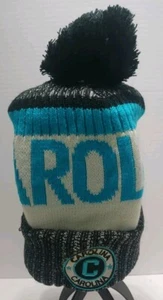 Carolina Panthers Colored Beanie Toboggan Cuffed Winter Hat Cap w/ Pom - Picture 1 of 7