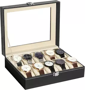 12 Slots PU Leather Watch Box Organizer Box Jewelry Storage Display Case GIFT - Picture 1 of 14