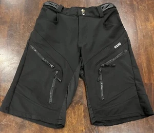 Arsuxeo schwarz Radfahren wasserabweisend lockere Passform Cargoshorts Herren Größe Small - Bild 1 von 6