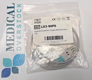 GE DATEX-OHMEDA REUSABLE ECG LEADWIRES 3 Lead LXM3-90P - Picture 1 of 3