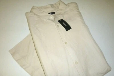 alfani mens designer beige linen knit Caribbean casual dress shirt sz: XL - Image 1 of 4