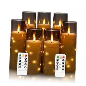 Flameless Candles with Embedded Star String, Battery Operated LED Pillar  - Picture 1 of 7