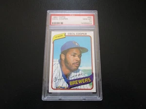CECIL COOPER 1980 TOPPS BASEBALL CARD # 95 PSA 10 GEM MINT BREWERS - Picture 1 of 3