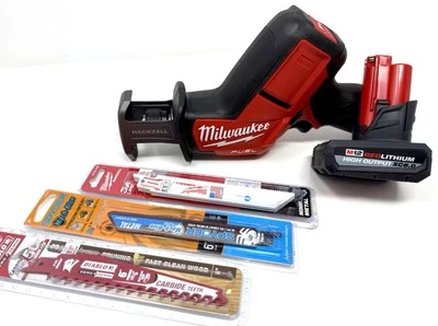 Milwaukee M12 FUEL Hackzall Recip Saw +High Output 5.0Ah Battery +10 Blades NEW - Image 1 of 4
