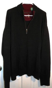 Excellent Dark Blue Merino Wool 1/4 Zip ORVIS Long Sleeve Pullover - XXL - Picture 1 of 2