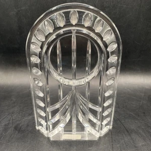 WATERFORD Overture Crystal Mantle Clock Frame 8.25" Germany Clear Cut Dome top - Picture 1 of 12