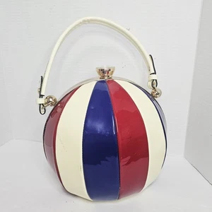 round purse patent leather Basketball handbag women Top Handle kiss lock Satchel - Picture 1 of 15