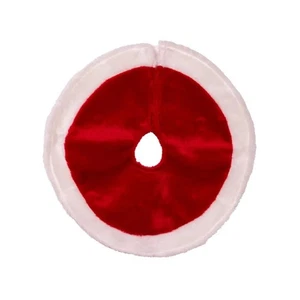 15 Inch Miniature Plush Red and White Christmas Tabletop Tree Skirt MINI C1886 - Picture 1 of 5