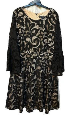 Jessica Howard Womens Black Lace A-Line Dress Size 18 - Image 1 of 4