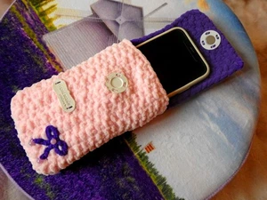 Handmade Knitted Phone Holder – Unique, Soft and Stylish - Picture 1 of 6