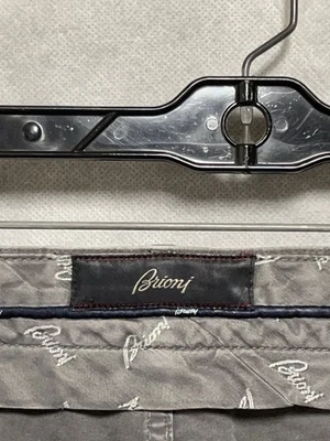 Brioni Pants Men 42x29.5 Gray Livigno Italy Chinos Slacks Designer Preppy Casual - Image 1 of 4