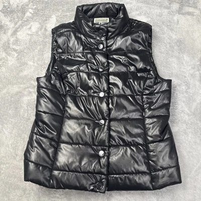 Chaleco acolchado Converse One Star para mujer mediano negro a presión Foto 1 de 4