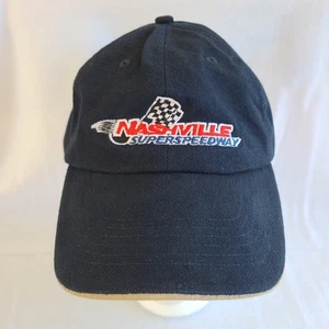 Nashville Tn Superspeedway Hat Navy Blue Tan Strapback Adjustable Embroidered - Bild 1 von 11