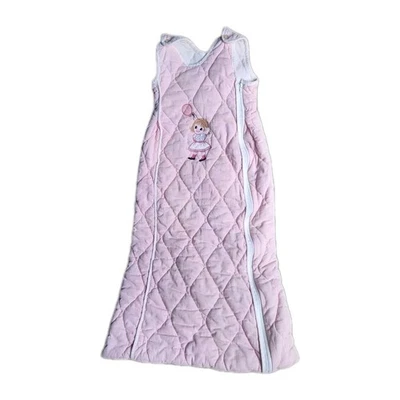 Baby Blanket Sleeping Bag Sack Kinderbest Pink embroidered Vintage Zipper Quilt - Image 1 of 4