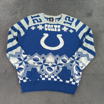 Indianapolis Colts Sweater Christmas Holidays Andrew Luck NFL Apparel Men Large - Image 1 of 4
