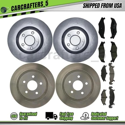 Rotores de freno de disco pastillas de freno delanteras traseras para 89 90 Chrysler Daytona LeBaron 2,2 L Foto 1 de 4