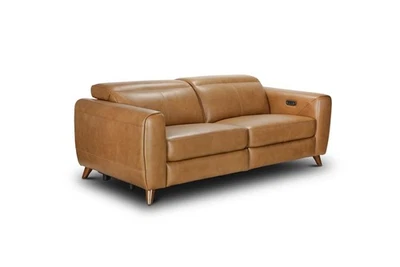 Nest Mai 3-Seater Sofa 2x Power Recline Honey with Walnut Wood Legs RRP £3498 - Image 1 of 2