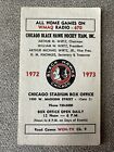 Horaire de hockey vintage 1972/73 Chicago Blackhawks NHL Blackhawk Booster Bus neuf sous neuf