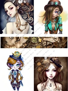 Forniture fogli collage donna Steampunk per album di ritagli giornale spazzatura creazione carte - Foto 1 di 2