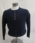 Men's Redhead Size Large Sweater Navy Blue Cable Knit Quarter Button Usa